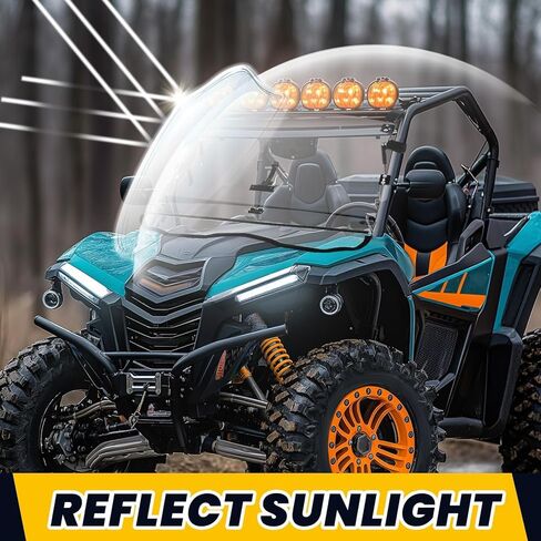 HECASA 2 في 1 زجاج أمامي قابل للطي متوافق مع CFMOTO ZForce 800 Trail 800 EX 2014-2022، 500 Trail 2016-2022، 1000 2018-2019 بلاستيك شفاف للزجاج الأمامي in Saudi Arabia