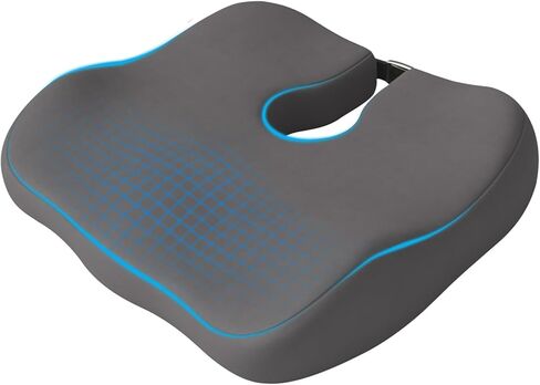 وسادة كرسي مكتب مطورة لتخفيف آلام عرق النسا والورك، وسادة العصعص شديدة الكثافة بتصميم مريح، وسادة مقعد لكرسي المكتب والسيارة والكرسي المتحرك - راحة طوال اليوم (أسود) in Kuwait