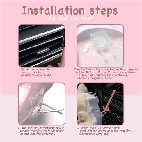 Doll Car Seat for 17cm Collectibles - Air Vent Clip & Desktop Stand | Secure Holder for Vinyl Figures-Beige in Saudi Arabia
