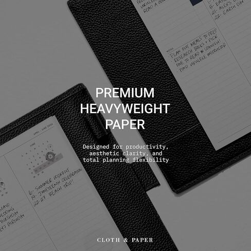 Cloth & Paper 2026 Year Overview Planner Inserts | Personal Size 3.75 x 6.75 Inches | 6 Ring Punched Refills | Monthly + Quarterly Planning | Goals, Notes, Mini Calendars | Thick Heavyweight Paper in Kuwait