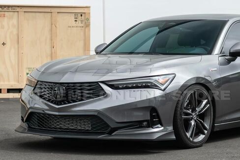 Replacement for 2023-Present Acura Integra DE4 Models | EOS Performance Package Front Bumper Lower Lip Splitter (ABS Plastic - Painted Glossy Black) in Saudi Arabia