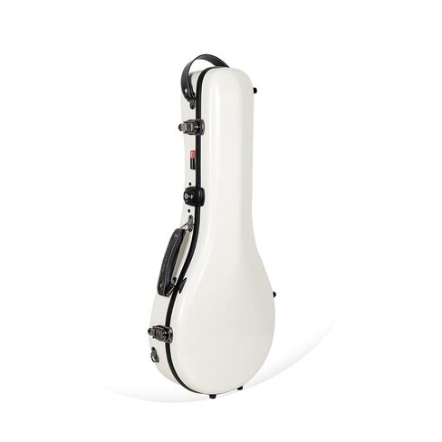 Crossrock Fiberglass Mandolin Case-Universal Designed for Both A and F Style, with Accessory Compartment, Backpack Straps, TSA Lock-Milky White (CRF2020MAFMW) in Kuwait