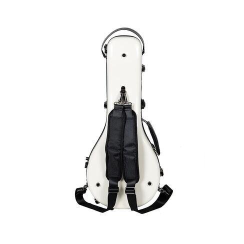 Crossrock Fiberglass Mandolin Case-Universal Designed for Both A and F Style, with Accessory Compartment, Backpack Straps, TSA Lock-Milky White (CRF2020MAFMW) in Kuwait