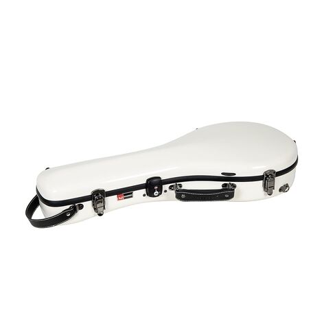 Crossrock Fiberglass Mandolin Case-Universal Designed for Both A and F Style, with Accessory Compartment, Backpack Straps, TSA Lock-Milky White (CRF2020MAFMW) in Kuwait