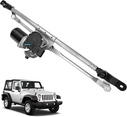 محرك ممسحة الزجاج الأمامي 55077859AB - ومجموعة الوصلات متوافقة مع 2007-2018 Jeep Wrangler 3.6L 3.8L، استبدال # 55077859AD، 55077859AC in Kuwait