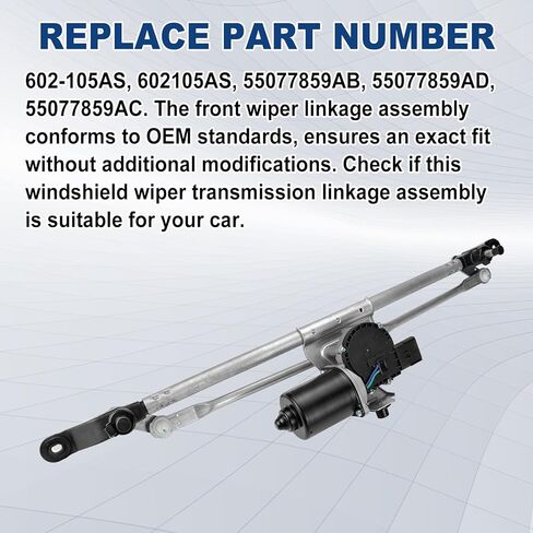 محرك ممسحة الزجاج الأمامي 55077859AB - ومجموعة الوصلات متوافقة مع 2007-2018 Jeep Wrangler 3.6L 3.8L، استبدال # 55077859AD، 55077859AC in Kuwait