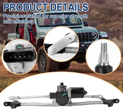 محرك ممسحة الزجاج الأمامي 55077859AB - ومجموعة الوصلات متوافقة مع 2007-2018 Jeep Wrangler 3.6L 3.8L، استبدال # 55077859AD، 55077859AC in Kuwait