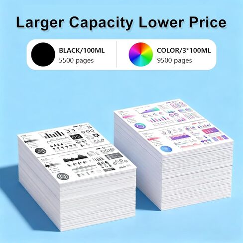 Compatible for 522 Ink Refill Bottles High Capacity Replacement, use for ET2800, ET2400, ET4800, ET2803, ET2720 Printers, Dye Based Ink Print Clear - 400mL BK/C/M/Y (Not Sublimation Ink) in Saudi Arabia