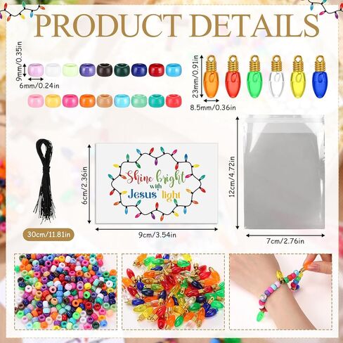 Ferreve 20 Set Christmas Religious Bracelet Craft Kit Christmas Beads DIY Bracelet The Legend of The Candy Cane Christian DIY Gift for Church Favors(20 Sets) in Saudi Arabia