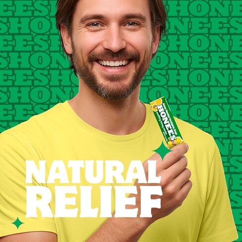 قطرات الحلق المهدئة بالعسل والزنجبيل من هونيز، 12 قطعة، مركز العسل المهدئ، مصنوع من الزنجبيل الحقيقي in Kuwait