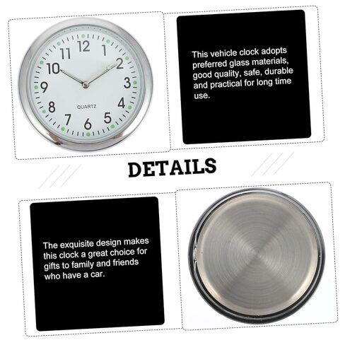 Dashboard Clock Adhesive Auto Vehicle Luminous for Cars SUV Home Office Stable Installation Accurate Display Decorative and Portable in Kuwait