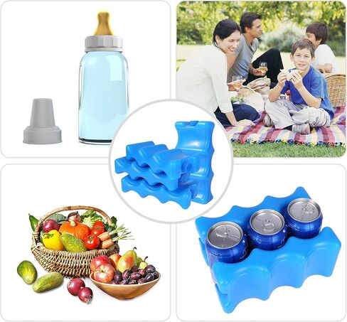 REDCAMP Bottle Ice Packs for Breast Milk, Reusable Ice Packs for Coolers, Insulated Contoured Freezer Pack, Bottle Ice Pack Long-Lasting Cooling for Breastmilk, Beer,Camping & Travel in Kuwait