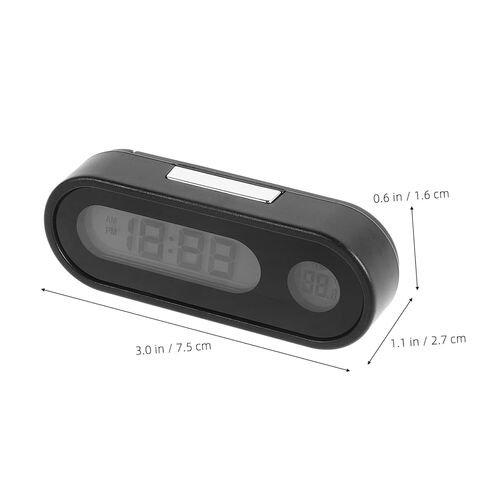 Cabilock Mini Clock with Backlight and Real Temperature Display Portable Electronic Dashboard Timer for Accurate Timekeeping and Vehicle Interior Monitoring in Saudi Arabia