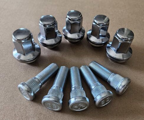 5PCS M14x1.5 16.3mm Knurl Wheel Studs Bolt 610-528 with Lug Nuts 611-277 Compatible with 1998-2024 Toyota Sequoia Landcruiser Tundra Lexus LX570 in Saudi Arabia