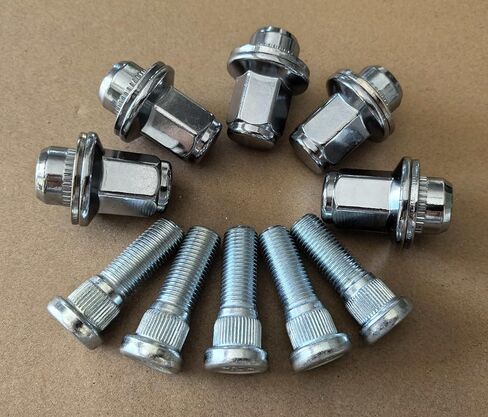 5PCS M14x1.5 16.3mm Knurl Wheel Studs Bolt 610-528 with Lug Nuts 611-277 Compatible with 1998-2024 Toyota Sequoia Landcruiser Tundra Lexus LX570 in Saudi Arabia