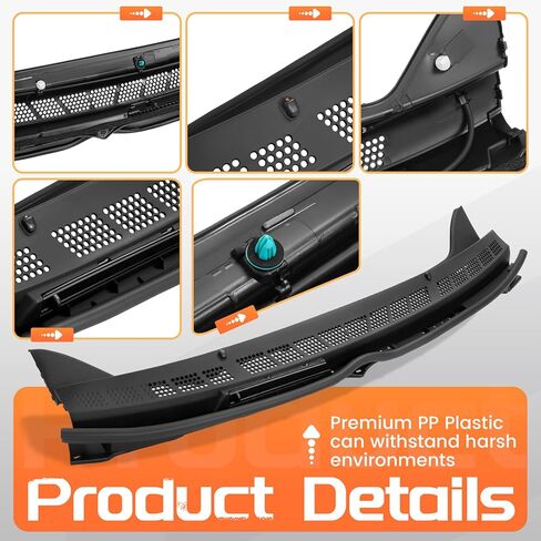 Windshield Wiper Cowl Panel Compatible with 2006-2011 Honda Civic Excluded Si, Replacement for 74200SNAA00 Air Inlet Window Cover Cowl Top Front Center Textured Black Plastic PP in Saudi Arabia