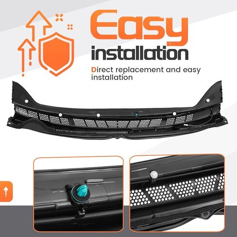 Windshield Wiper Cowl Panel Compatible with 2006-2011 Honda Civic Excluded Si, Replacement for 74200SNAA00 Air Inlet Window Cover Cowl Top Front Center Textured Black Plastic PP in Saudi Arabia