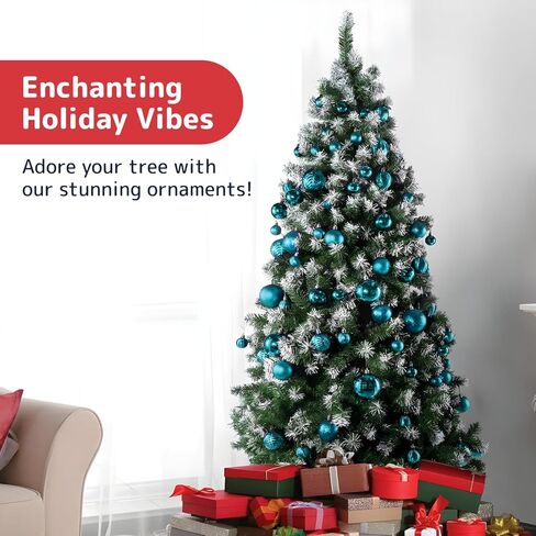 Prextex Christmas Tree Ornaments - Blue Christmas Ball Ornaments Set for Christmas, Holiday, Wreath & Party Decorations (36 pcs - Small, Medium, Large) Shatterproof in Kuwait