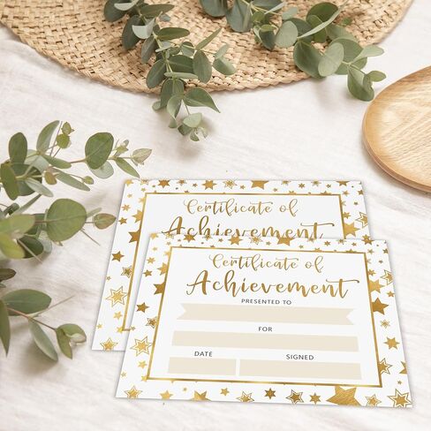 Golden Stars Award Certificate for Kids, 25 Pcs Award Certificates Training Completion, School Diplomas, Award Recognition for Graduation, Students, Employees, 8x10 Inch in Saudi Arabia