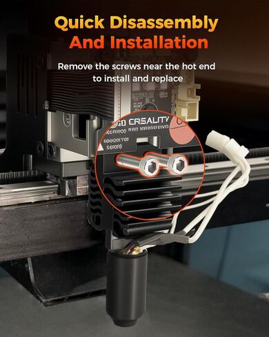 Creality Official K1C Ceramic Heating Black Kit, with Integrated Quick-Swap Nozzle, Supports 300°C High Temperature and 600mm/s High-Speed Printing 60W Fast Heating Wear-Resistant Hotend Kit in Saudi Arabia