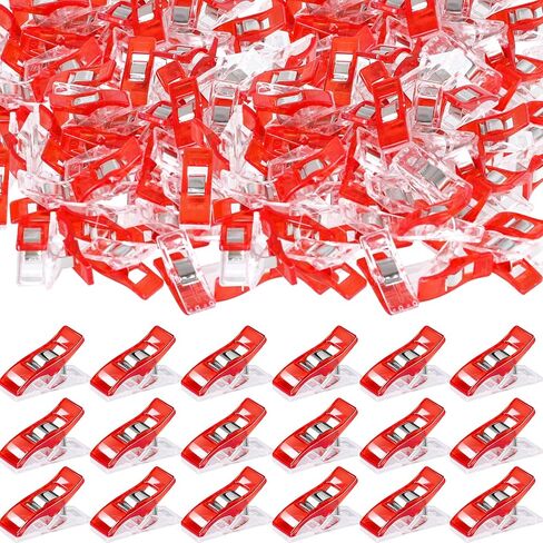 200 Pcs Multipurpose Sewing Clips Quilting Supplies,Plastic Fabric Clips for Sewing,Quilting for Binding Accessories and Crafting Tools (Clear) in Saudi Arabia