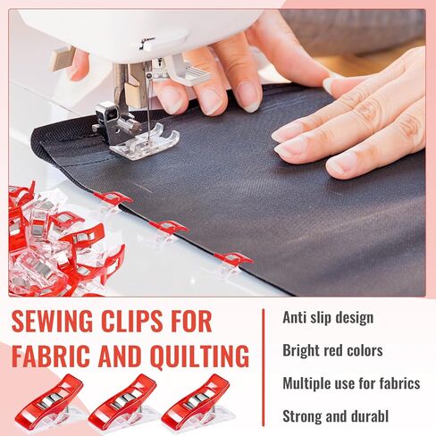 200 Pcs Multipurpose Sewing Clips Quilting Supplies,Plastic Fabric Clips for Sewing,Quilting for Binding Accessories and Crafting Tools (Clear) in Saudi Arabia