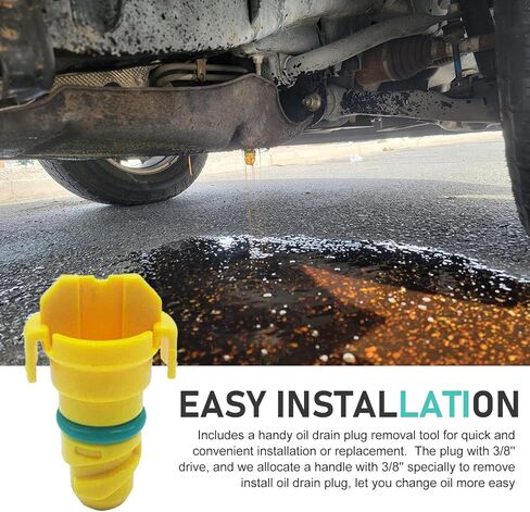 3 PCS Plastic Oil Drain Plug, Leak-proof Engine Oil Pan Drain Screw with Rubber Ring, Replace for OEM #KX6Z6730B, Compatible with Ford F150 Edge Navigator (Yellow) in Saudi Arabia