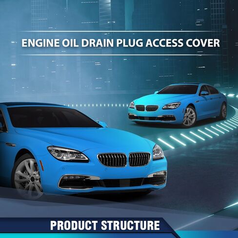 غطاء الوصول إلى قابس تصريف زيت المحرك PIT66 متوافق مع BMW 5 Series F07 F10 2001/2006-2009/2013،6 Series F06 2003-2011/2015،7 Series F01 F02 2006-2007/2012 51757209541 أسود in Saudi Arabia
