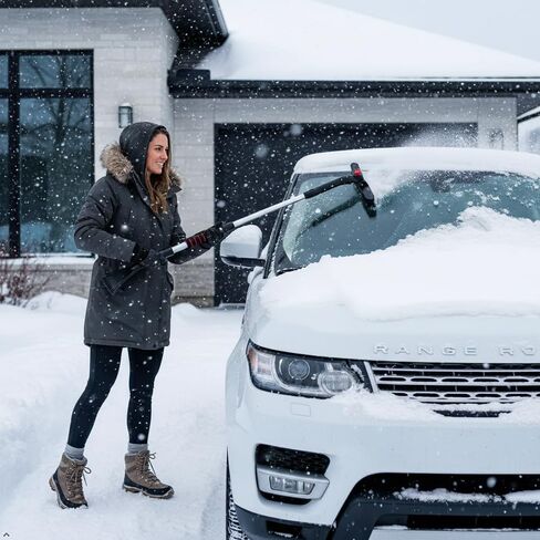 Extendable Snow Brush for Car with Ice Scrapers for Car Windshield, 180° Rotating Head, Foam Grip Handle, 3-in-1 Winter Car Tool, Snow Brush for Car, Ice Scraper for Car, Winter Essentials in Saudi Arabia
