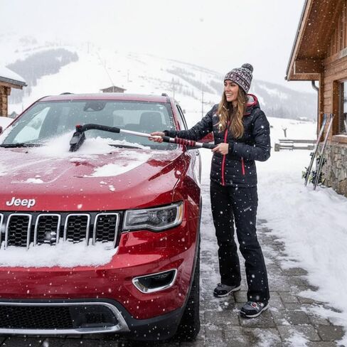 Extendable Snow Brush for Car with Ice Scrapers for Car Windshield, 180° Rotating Head, Foam Grip Handle, 3-in-1 Winter Car Tool, Snow Brush for Car, Ice Scraper for Car, Winter Essentials in Saudi Arabia