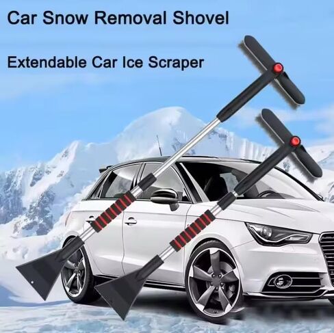 Extendable Snow Brush for Car with Ice Scrapers for Car Windshield, 180° Rotating Head, Foam Grip Handle, 3-in-1 Winter Car Tool, Snow Brush for Car, Ice Scraper for Car, Winter Essentials in Saudi Arabia