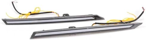 Generic لتويوتا RAV4 2019-2024 سيارة LED DRL ضوء النهار الجري الخارجي غطاء محرك السيارة الأمامي مصبغة ديكور مصباح 2 قطعة (غير مناسب للمغامرة TRD إصدار الطرق الوعرة) ، أبيض + عامر in Kuwait