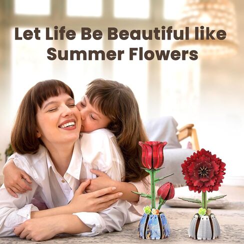 Jege 3D Flowers Wooden Puzzles for Adults,DIY Wooden 2 Flowers per Kit Building Set for Home Decor, Creative Craft Gift Toys Kits with 2 Perfume Bottles and Diffuser Sticks (Rose + Hydrangea) in Saudi Arabia
