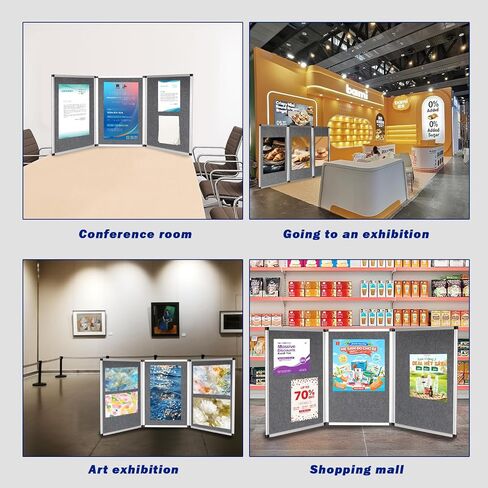 3 Panel Trade Show Presentation Board,Poster Board with Storage Bag Large Tabletop Display Board Folding Art Panel Display for School,Vendor Events,Science Fair Exhibitions (B) in Saudi Arabia