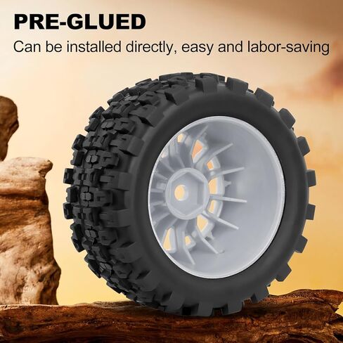 OGRC 1/18 RC Wheels and Tires 12mm Hex Tyre for ARRMA 1/18 Typhon Granite Grom (Grey) in Saudi Arabia