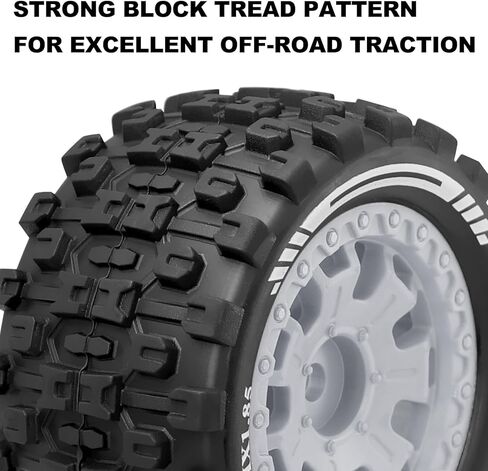 OGRC 1/18 RC Wheels and Tires 12mm Hex Tyre for ARRMA 1/18 Typhon Granite Grom (Grey) in Saudi Arabia
