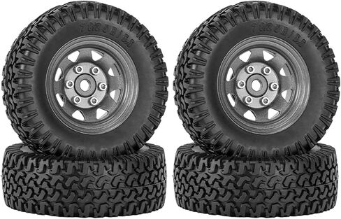 78mm RC Tyre and Wheel Set, 1.55 inch Beadlock Alloy Rim and Tire for 1:10 RC Crawler Car Tamiya CC01 CC02 LC70 MST JIMNY AX90069 D90 TF2 (A White) in Saudi Arabia