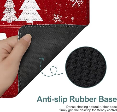 لوحة ماوس ألعاب Merry Christmas مقاس 35.4 × 15.7 بوصة، قاعدة مطاطية مضادة للانزلاق وحواف مخيطة متينة للاعبين، سطح ناعم لكتابة الماوس للمكتب/المنزل in Kuwait