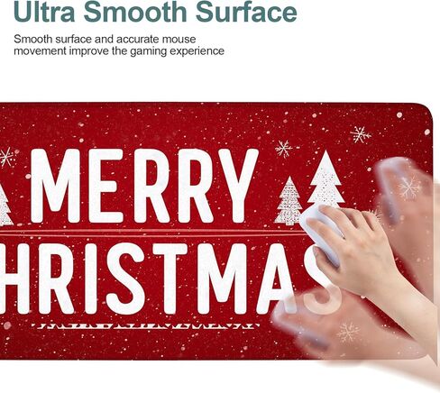 لوحة ماوس ألعاب Merry Christmas مقاس 35.4 × 15.7 بوصة، قاعدة مطاطية مضادة للانزلاق وحواف مخيطة متينة للاعبين، سطح ناعم لكتابة الماوس للمكتب/المنزل in Kuwait