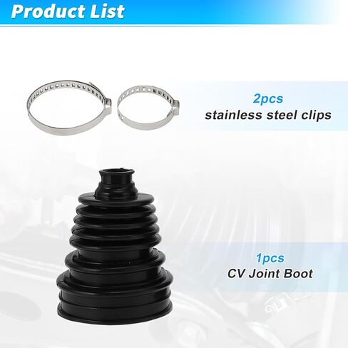 ACROPIX 2pcs CV Joint Boot with 4pcs Stainless Steel Clips 1pcs CV Boot Expander Tool 6pcs Nylon Cable Ties, Universal Tie Rod Boots for Joint Dustproof and Waterproof in Saudi Arabia