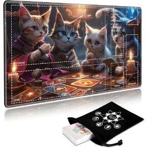 بساط اللعب MTG مع مناطق اللعب وحقيبة تخزين البطاقات، بساط اللعب Magic The Gathering مقاس 24 × 14 بوصة، سطح أملس، قاعدة مطاطية غير قابلة للانزلاق، حافة مخيطة، تنين أسود-2 in Kuwait