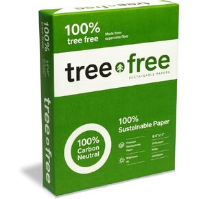 Tree Free 8.5 x 11" Copy Paper 100% Recycled Sugarcane Waste Fiber, Jam Free, Acid Free, 92 Bright, Eco Friendly Multipurpose Printer Paper (Ream/500 sheets) (1 Ream/500 Sheets) in Saudi Arabia