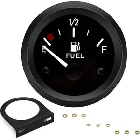 2" 52mm 12V Fuel Level Gauge Meter Kit with Nut/Bracket - 240-33ohm Boat Fuel Gauge Gas Tank Meter with E-1/2-F Pointer Dash, Universal for Car RV Yacht Marine Motorcycle (Black) in Kuwait