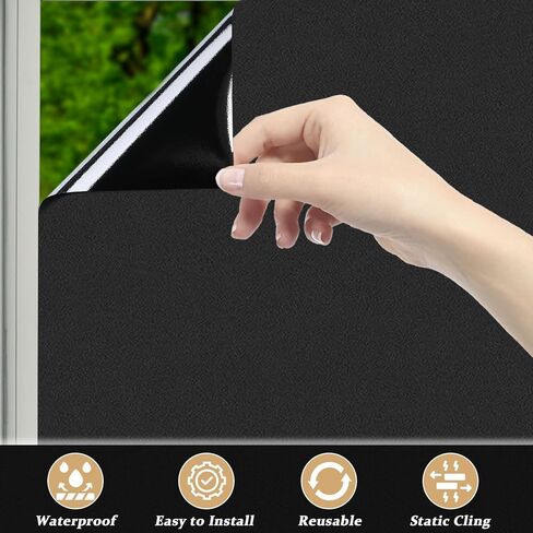 DARUITE Window Privacy Film Decorative, Flowers of Light and Shadow Patterned Frosted Rainbow Window Film, Anti-UV Stained Glass Window Clings, Static Cling Window Sticker for Home (11.8 x 78.7 inch) in Saudi Arabia