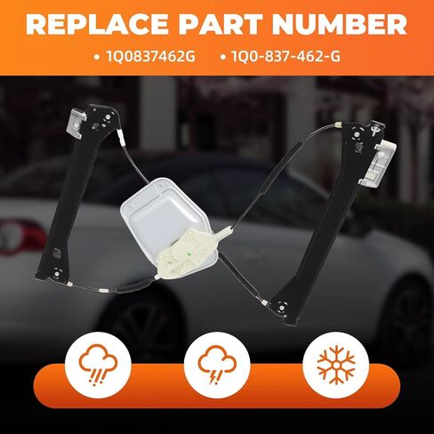 Power Window Regulator Front Right Passenger Side Compatible with Eos 2008-2016 Replace 1Q0-837-462-G in Saudi Arabia