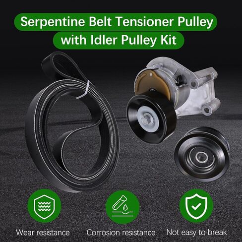 90K-38488 Serpentine Belt Drive Tensioner Pulley Component Kit Fit for 1998-2009 Toyota Tundra 4Runner Sequoia Land Cruiser for Lexus LX470 GX470 LS430 GS430 GS400 4.0L 4.3L 4.7L V8#89255 38488 in Saudi Arabia