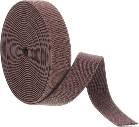 1 Inch 5-Yard Brown Elastic for Sewing, Double-Side Elastic Bands Twill Waistband Elastics Stretch High Elasticity Elastics Spool for Sewing Pants Waistband DIY Craft Projects in Saudi Arabia