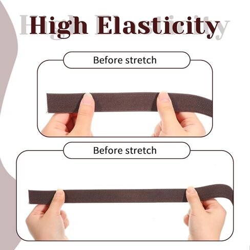 1 Inch 5-Yard Brown Elastic for Sewing, Double-Side Elastic Bands Twill Waistband Elastics Stretch High Elasticity Elastics Spool for Sewing Pants Waistband DIY Craft Projects in Saudi Arabia