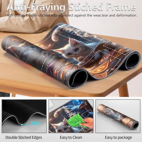 بساط اللعب MTG مع مناطق اللعب وحقيبة تخزين البطاقات، بساط اللعب Magic The Gathering مقاس 24 × 14 بوصة، سطح أملس، قاعدة مطاطية غير قابلة للانزلاق، حافة مخيطة، تنين أسود-2 in Kuwait