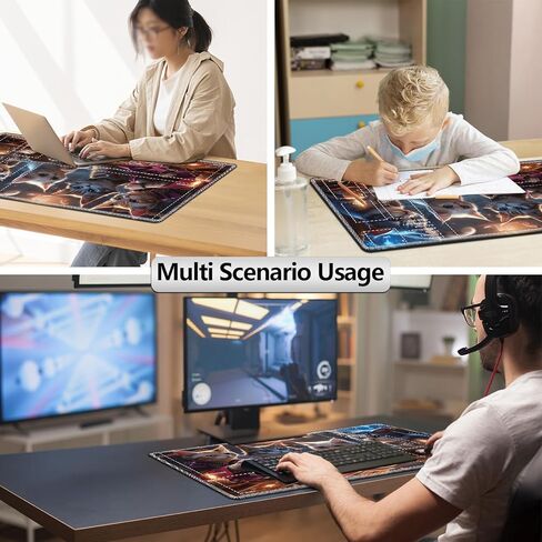 بساط اللعب MTG مع مناطق اللعب وحقيبة تخزين البطاقات، بساط اللعب Magic The Gathering مقاس 24 × 14 بوصة، سطح أملس، قاعدة مطاطية غير قابلة للانزلاق، حافة مخيطة، تنين أسود-2 in Kuwait